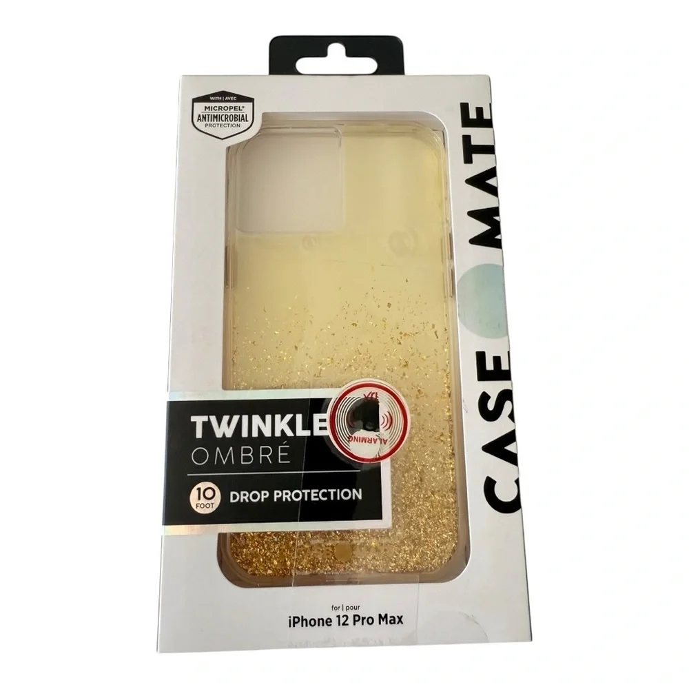 CASE MATE Gold Twinkle Ombre iPhone 12 Pro Max 10 Foot Drop Protection Case NEW